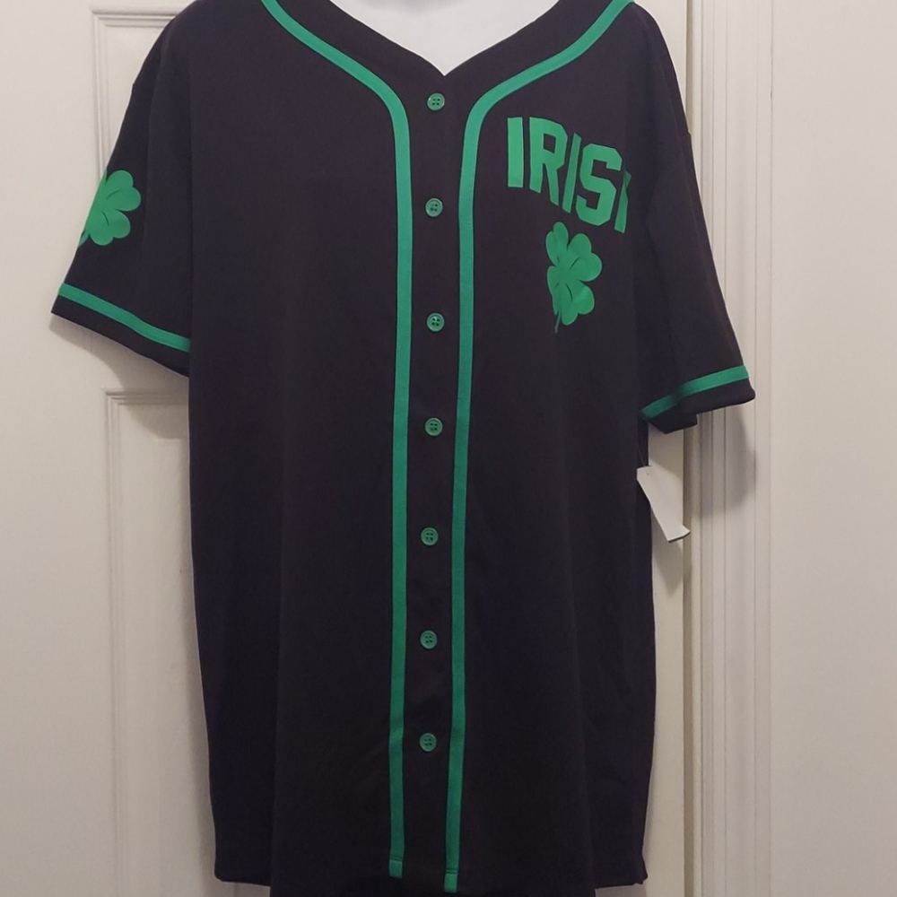 St. Patrick Day silk screen baseball style shirt
